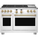 Café 48” Brushed Brass Handle & Knob Set For Pro Range And Rangetop view 3