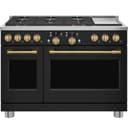 Café 48” Brushed Brass Handle & Knob Set For Pro Range And Rangetop view 4