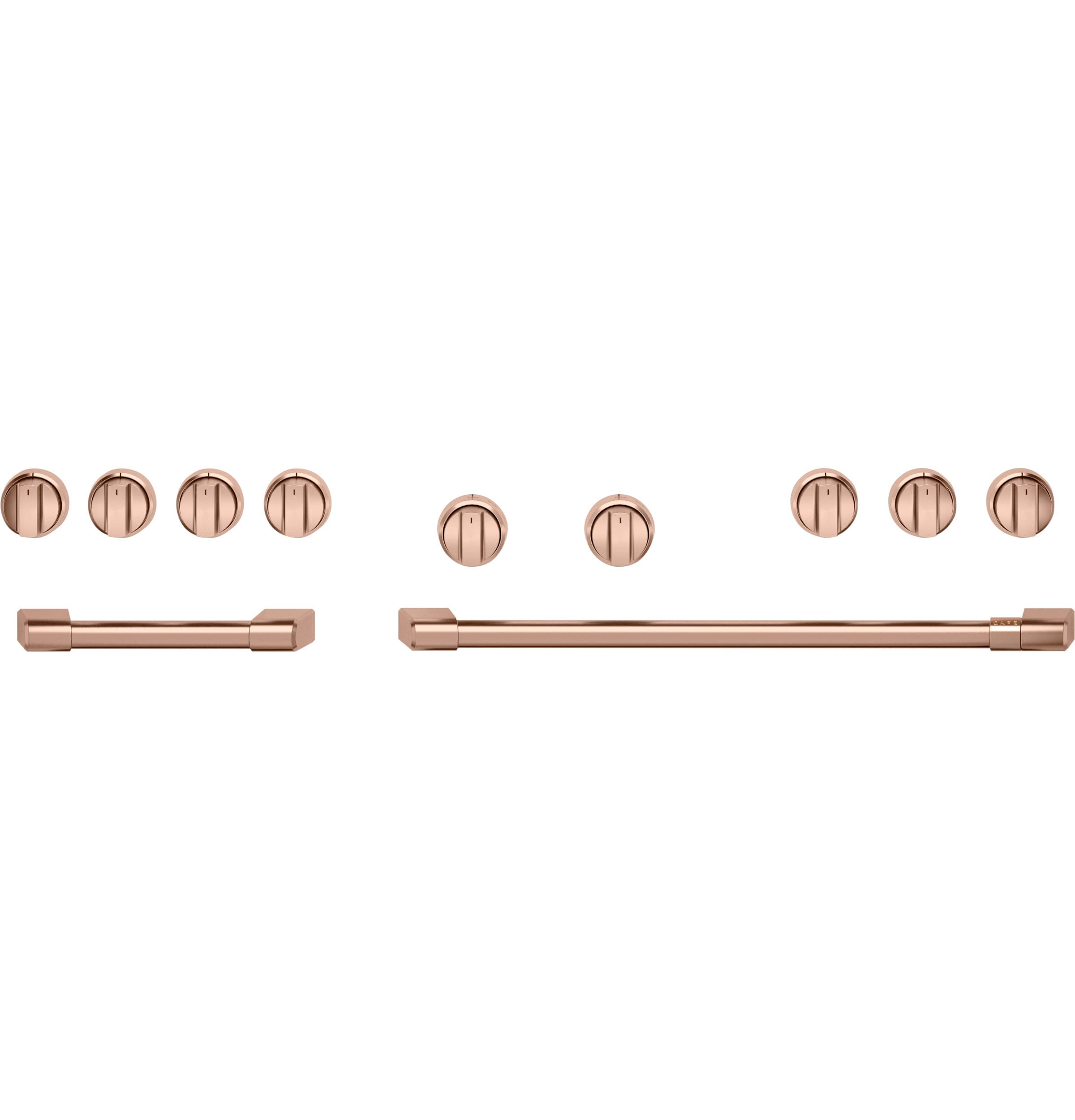 CAFÉ™ 48” Brushed Copper Handle & Knob Set for Pro Range and Rangetop