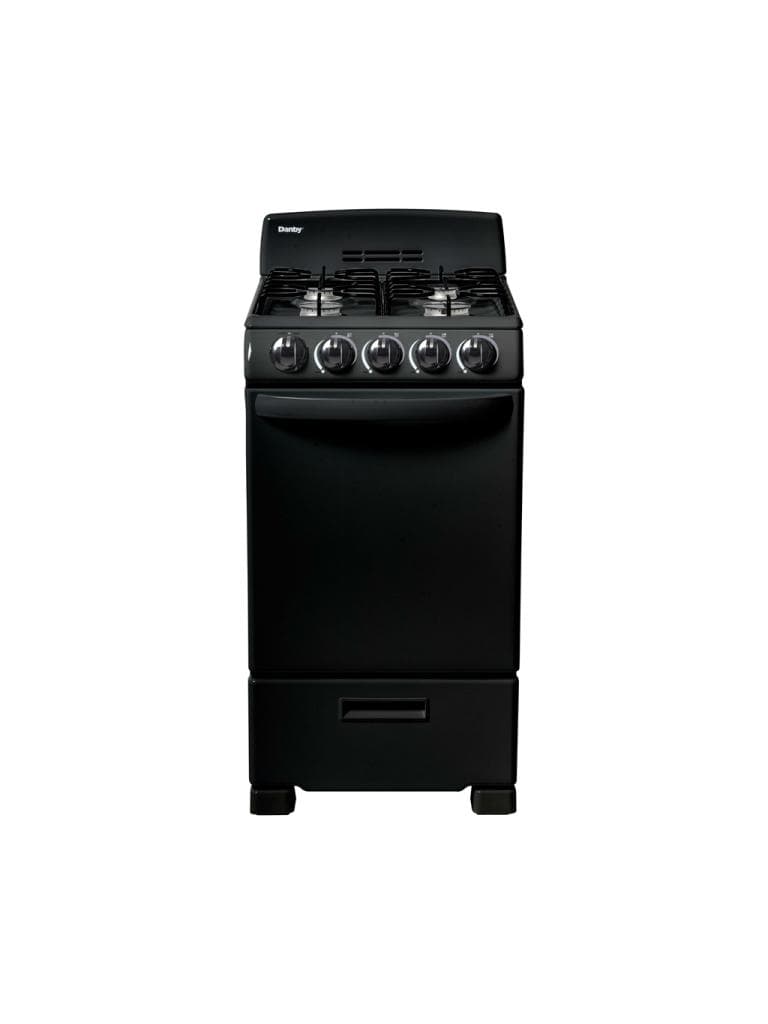 20″ Wide Gas Range in Black