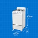 20″ Wide Gas Range in White view 3