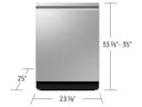 Bespoke AI Smart Dishwasher AI Wash & 3rd Rack Wash System | AutoRelease™ Door 38dBA view 3