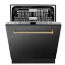 AutographEdition 24" Monument Series 3rd Rack Top Touch Control Tall Tub Dishwasher in Black Stainless Steel with Champagne Bronze Handle 45dBa view 4
