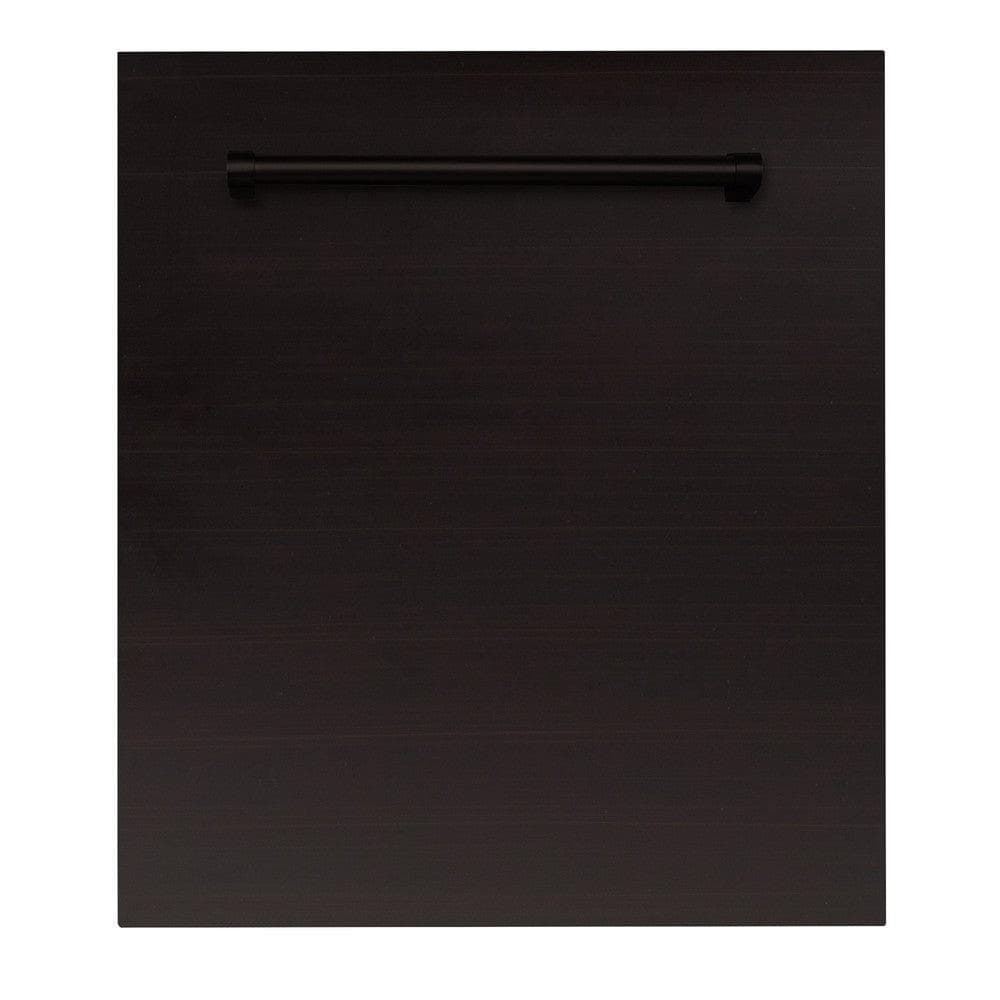 24 in. Oil-Rubbed Bronze Top Control Built-In Dishwasher with Tub and Traditional Style Handle, 52dBa