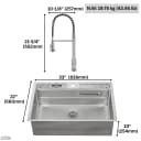 ACQUA MultiSINK kit with Integrated Waterfall Rinsing and Glass Washing Station. Includes Chef Faucet and Accessories. view 17