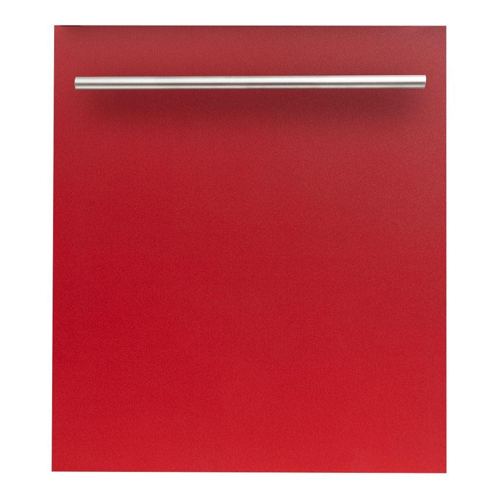 24 in. Red Matte Top Control Dishwasher with Tub and Modern Style Handle, 52dBa