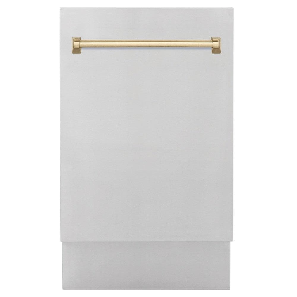 Autograph Edition 18” Compact 3rd Rack Top Control Built-In Dishwasher with Champagne Bronze Handle, 51dBa