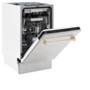 Autograph Edition 18" Compact 3rd Rack Top Control Dishwasher with Gold Handle, 51dBa view 7