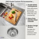 ACQUA 33 in. Drop-In/Undermount 3-Level Workstation Sink with Waterfall Faucet & Glass Rinser view 7