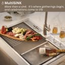 ACQUA 33 in. Drop-In/Undermount 3-Level Workstation Sink with Waterfall Faucet & Glass Rinser view 13