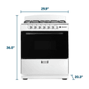 Element 4.0 Cu. Ft. 30” 6-Burner Gas Range - White (EEGR3A6MCCW) view 10