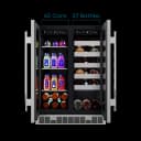 Cellara By 24 In., 27 Bottle And 45 Can Dual Zone French Door Wine And Beverage Cooler view 2