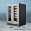 Cellara By 24 In., 27 Bottle And 45 Can Dual Zone French Door Wine And Beverage Cooler view 5