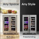 Cellara By 24 In., 27 Bottle And 45 Can Dual Zone French Door Wine And Beverage Cooler view 11