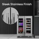 Cellara By 24 In., 27 Bottle And 45 Can Dual Zone French Door Wine And Beverage Cooler view 12