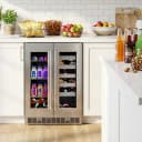 Cellara By 24 In., 27 Bottle And 45 Can Dual Zone French Door Wine And Beverage Cooler view 14