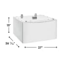 Luxury-Glide® Pedestal with Spacious Storage Drawer - Matte White Finish view 2