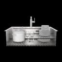 ACQUA 33 in. Drop-In/Undermount MultiSINK Workstation Sink with Waterfall Faucet & Glass Rinser view 2