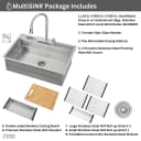 ACQUA 33 in. Drop-In/Undermount MultiSINK Workstation Sink with Waterfall Faucet & Glass Rinser view 15