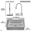 ACQUA 33 in. Drop-In/Undermount MultiSINK Workstation Sink with Waterfall Faucet & Glass Rinser view 16