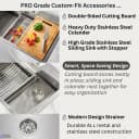 ACQUA 33 in. Drop-In/Undermount 3-Level MultiSINK Workstation Sink with Waterfall Faucet & Glass Rinser view 7