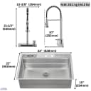 ACQUA 33 in. Drop-In/Undermount 3-Level MultiSINK Workstation Sink with Waterfall Faucet & Glass Rinser view 16