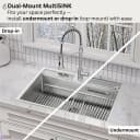 ACQUA 33 in. Drop-In/Undermount 3-Level Workstation Sink with Faucet, Waterfall & Glass Rinser view 14