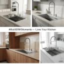 ACQUA 33 in. Drop-In/Undermount 3-Level Workstation Sink with Faucet, Waterfall & Glass Rinser view 17