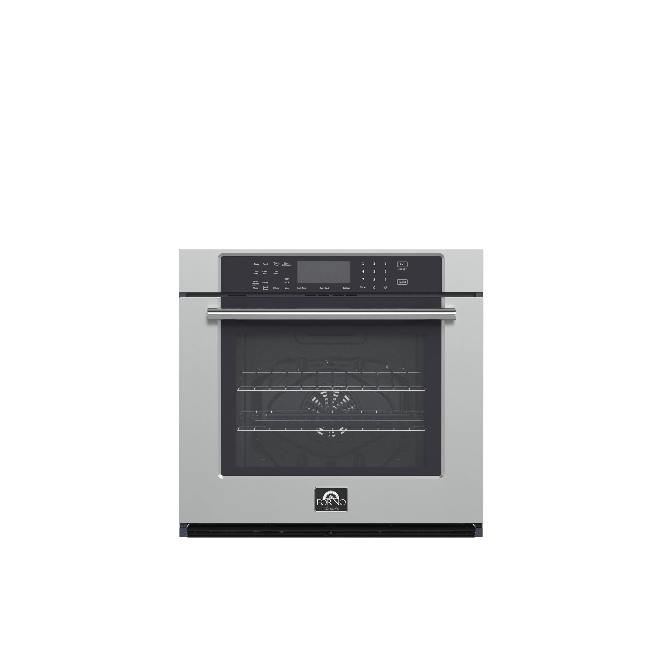 Villarosa 30-Inch Electric Wall Oven, Stainless Steel, 5.0 cu.ft Capacity, Air Fry, Steam Cleaning, Glass Touch Controls