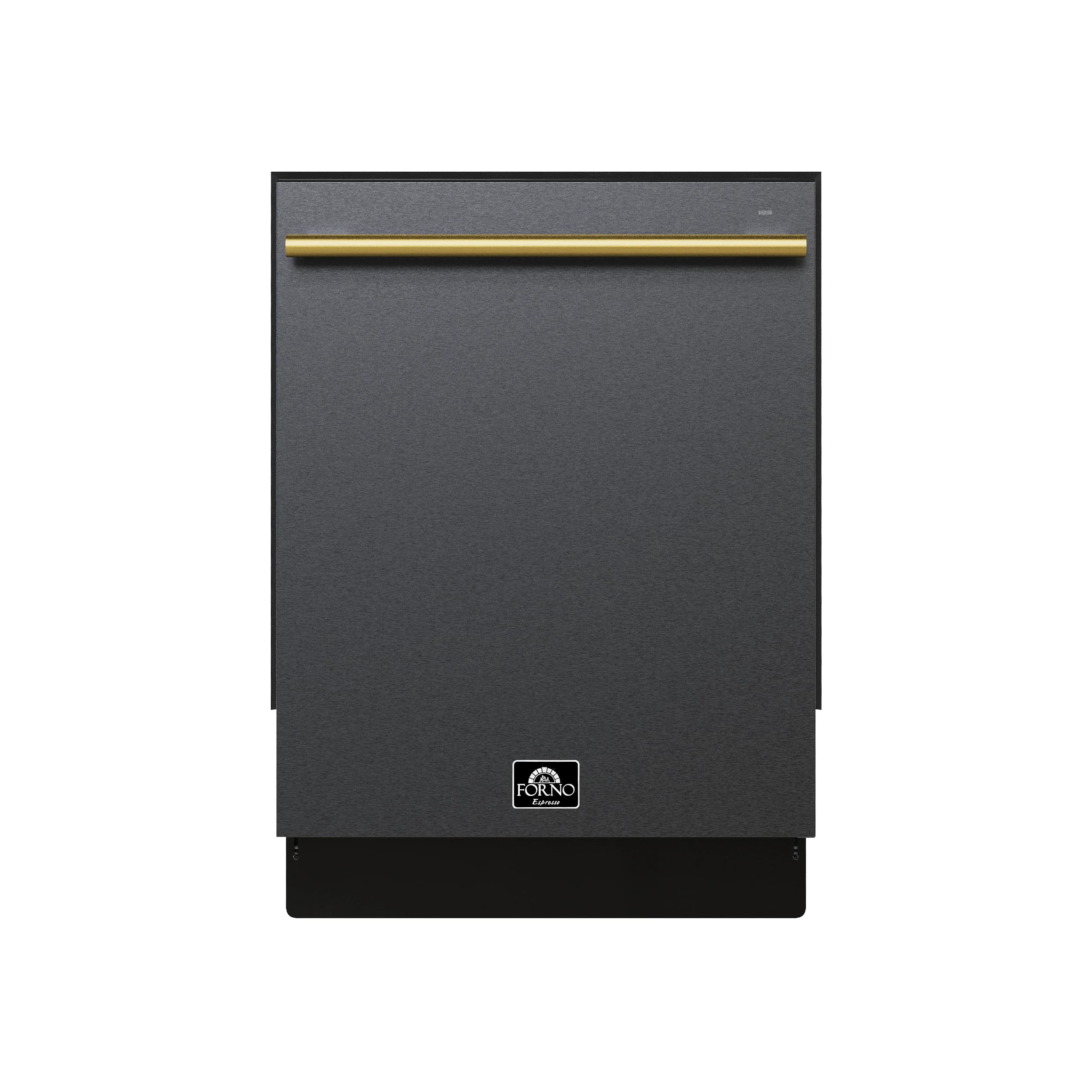 Romano Espresso 24-Inch Built-In Dishwasher, Black Finish, Stainless Steel Tub, 49 dBA, Energy Star Certified