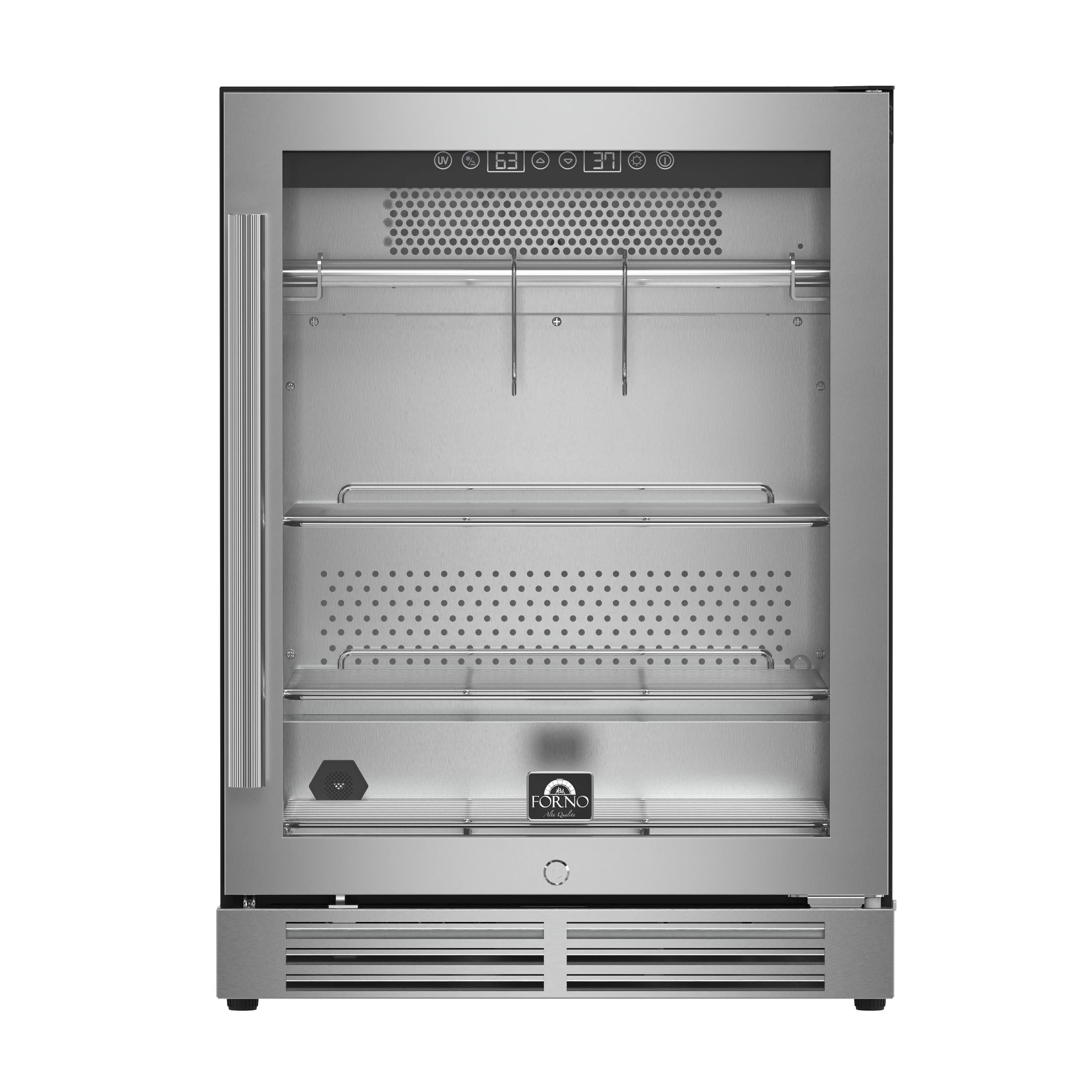 Asciutto 24-Inch Dry Aging Cabinet, Stainless Steel 304, 4.41 cu.ft, LED Lighting, Adjustable Shelves