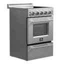 Loiano 24 Inch Freestanding Electric Range Stainless Steel with Storage Drawer view 2
