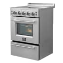 Loiano 24 Inch Freestanding Electric Range Stainless Steel with Storage Drawer view 3