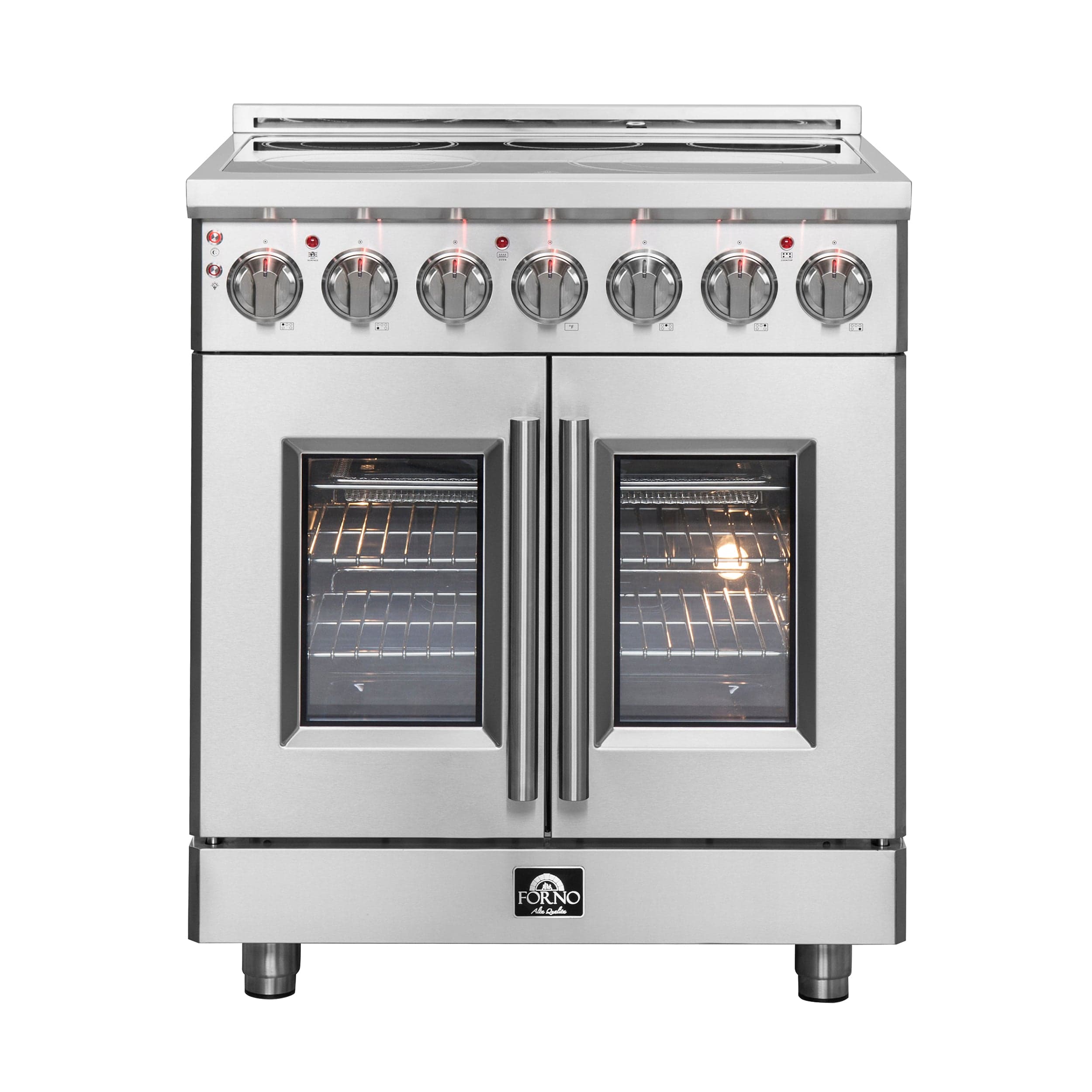Massimo 30-Inch Freestanding French Door Electric Range, True Convection Oven