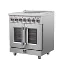 Massimo 30-Inch Freestanding French Door Electric Range, True Convection Oven view 2