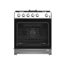 Leonardo 30-Inch Stainless Steel Gas Range, 5 Sealed Burners (Totaling 39,500 BTU), 5 cu.ft. Convection Oven, Continuous Cast Iron Grates, Black Enamel Interior, Auto Re-Ignition, LP Conversion Kit Included view 2