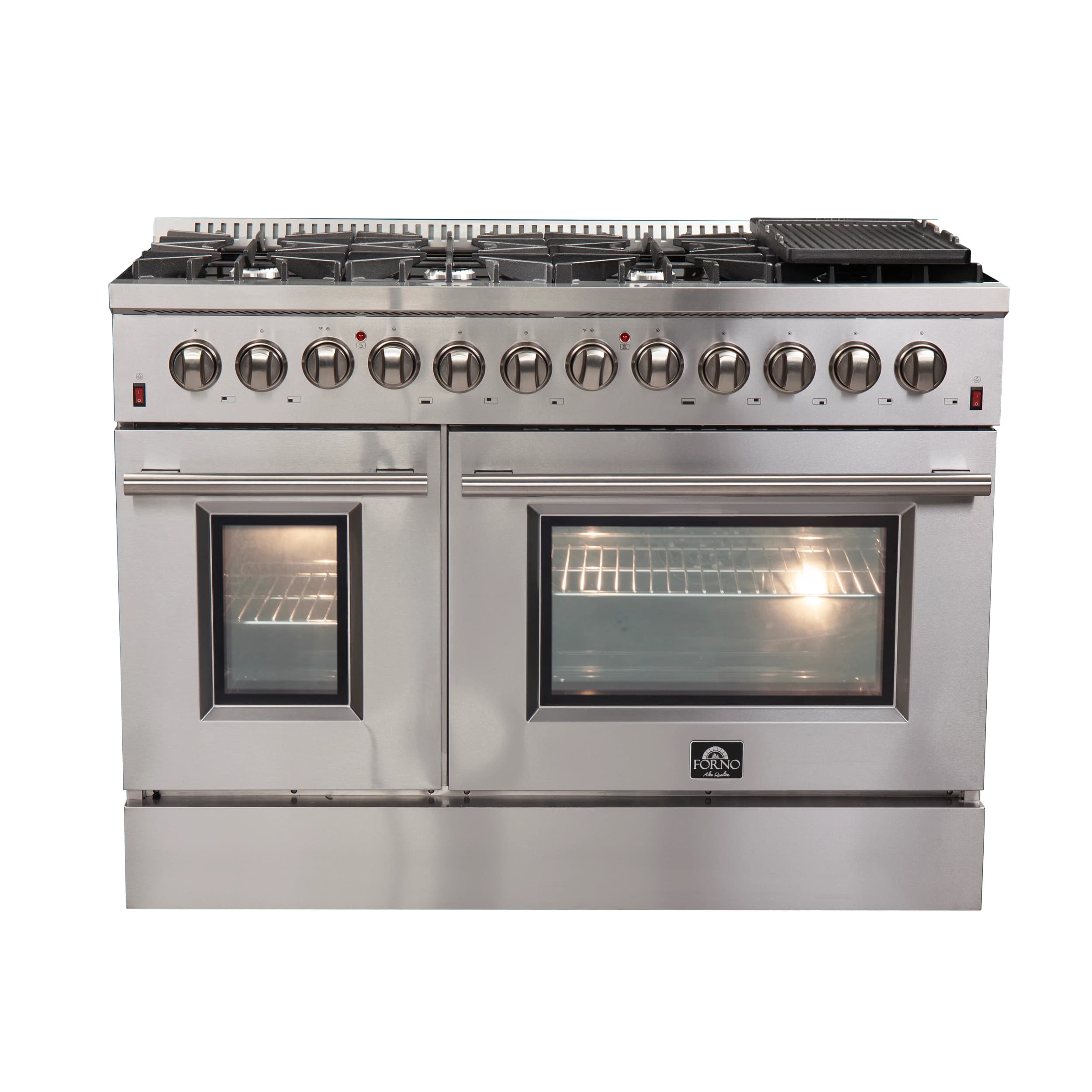 Galiano 48-Inch Freestanding Dual Fuel Range, 8 Burners, Double Convection Ovens