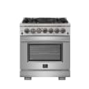 Capriasca 30-Inch Freestanding Dual Fuel Range, 4 Burners, True Convection Oven view 1