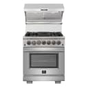 Capriasca 30-Inch Freestanding Dual Fuel Range, 4 Burners, True Convection Oven view 2