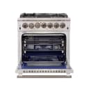 Capriasca 30-Inch Freestanding Dual Fuel Range, 4 Burners, True Convection Oven view 3