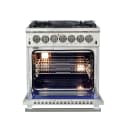 Capriasca 30-Inch Freestanding Dual Fuel Range, 4 Burners, True Convection Oven view 4