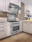Capriasca 30-Inch Freestanding Dual Fuel Range, 4 Burners, True Convection Oven view 10