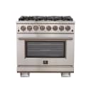 Capriasca 36-Inch Freestanding Dual Fuel Range, 6 Burners, True Convection Oven view 1