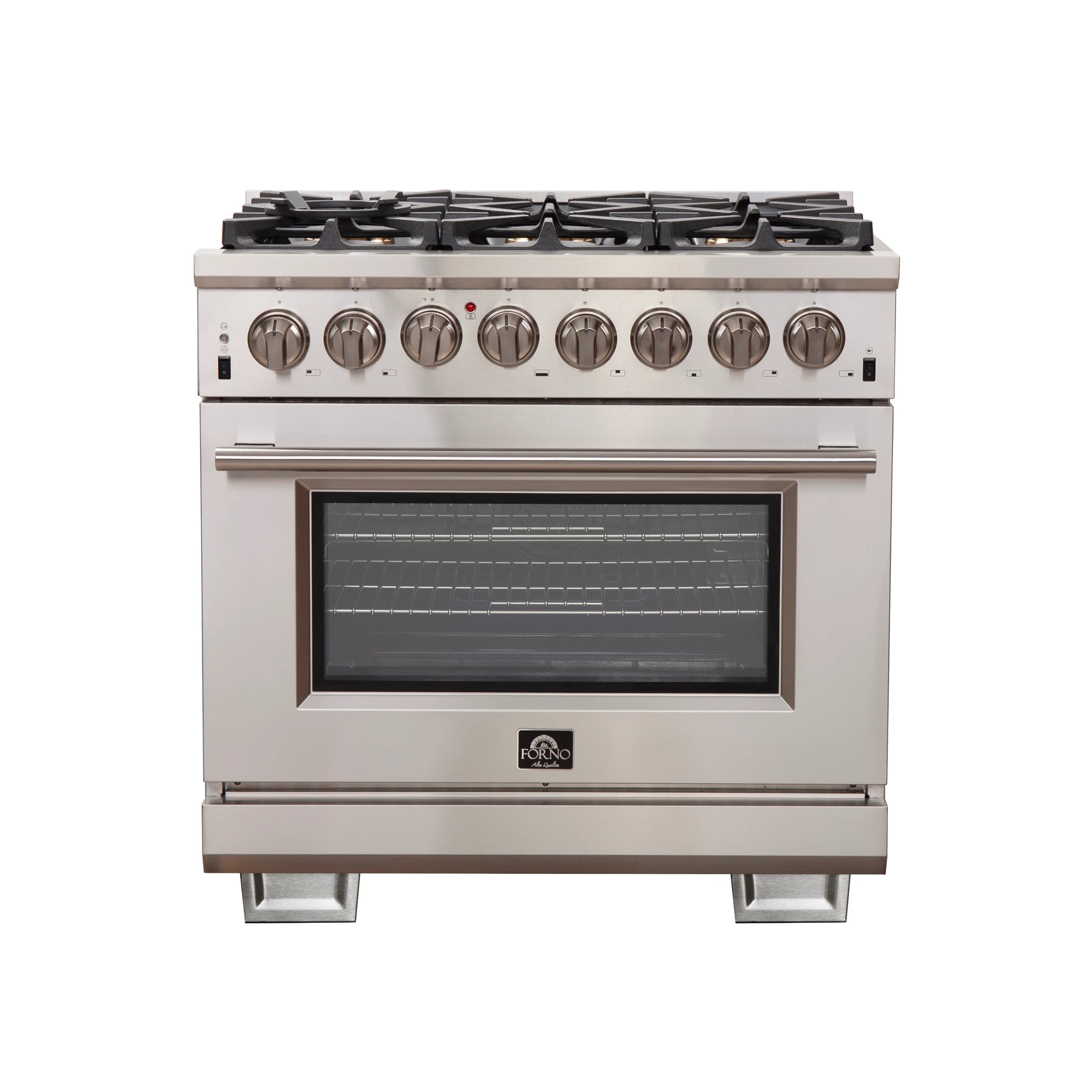 Capriasca 36-Inch Freestanding Dual Fuel Range, 6 Burners, True Convection Oven