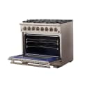 Capriasca 36-Inch Freestanding Dual Fuel Range, 6 Burners, True Convection Oven view 2