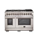 Capriasca 48-Inch Freestanding Dual Fuel Range, 8 Burners, True Convection Oven view 1