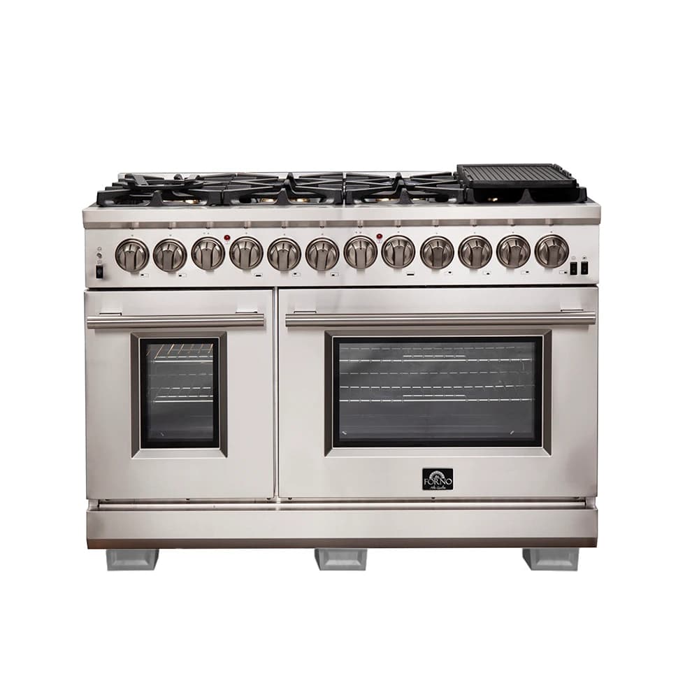 Capriasca 48-Inch Freestanding Dual Fuel Range, 8 Burners, True Convection Oven