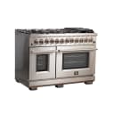 Capriasca 48-Inch Freestanding Dual Fuel Range, 8 Burners, True Convection Oven view 2