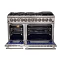 Capriasca 48-Inch Freestanding Dual Fuel Range, 8 Burners, True Convection Oven view 4