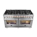 Capriasca 60-Inch Freestanding Dual Fuel Range, 10 Burners, True Convection Oven view 3